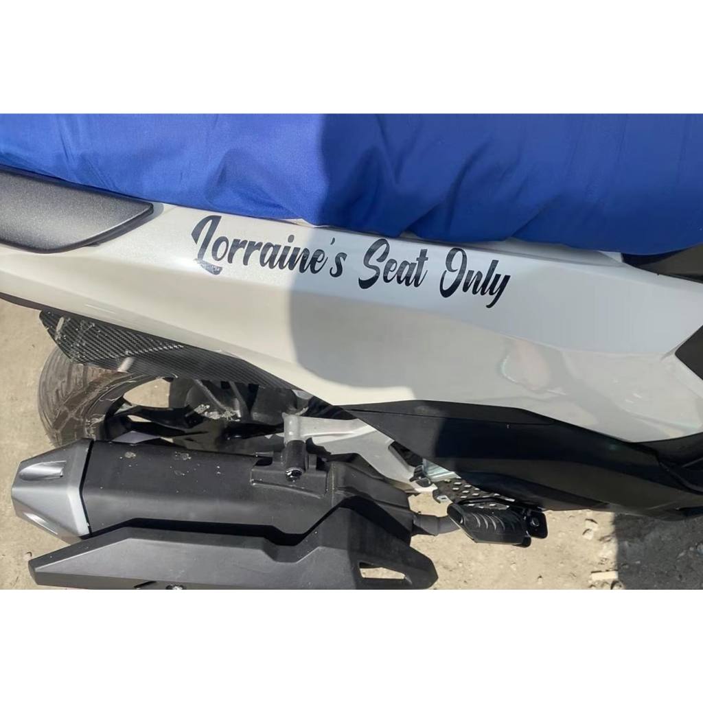 GF/Wife Seat Only Decal Name Glossy Stickers For Car and Motorcycle ...