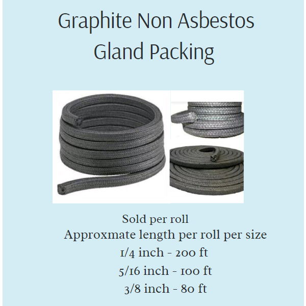 Graphite Non Asbestos Gland Packing sold per roll for water pump ...