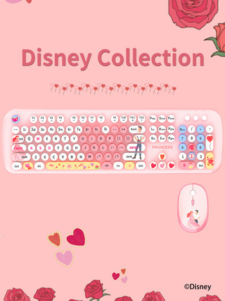 FANTASY Disney Exclusively Authorized PRINCESS Series Wireless Keyboard ...