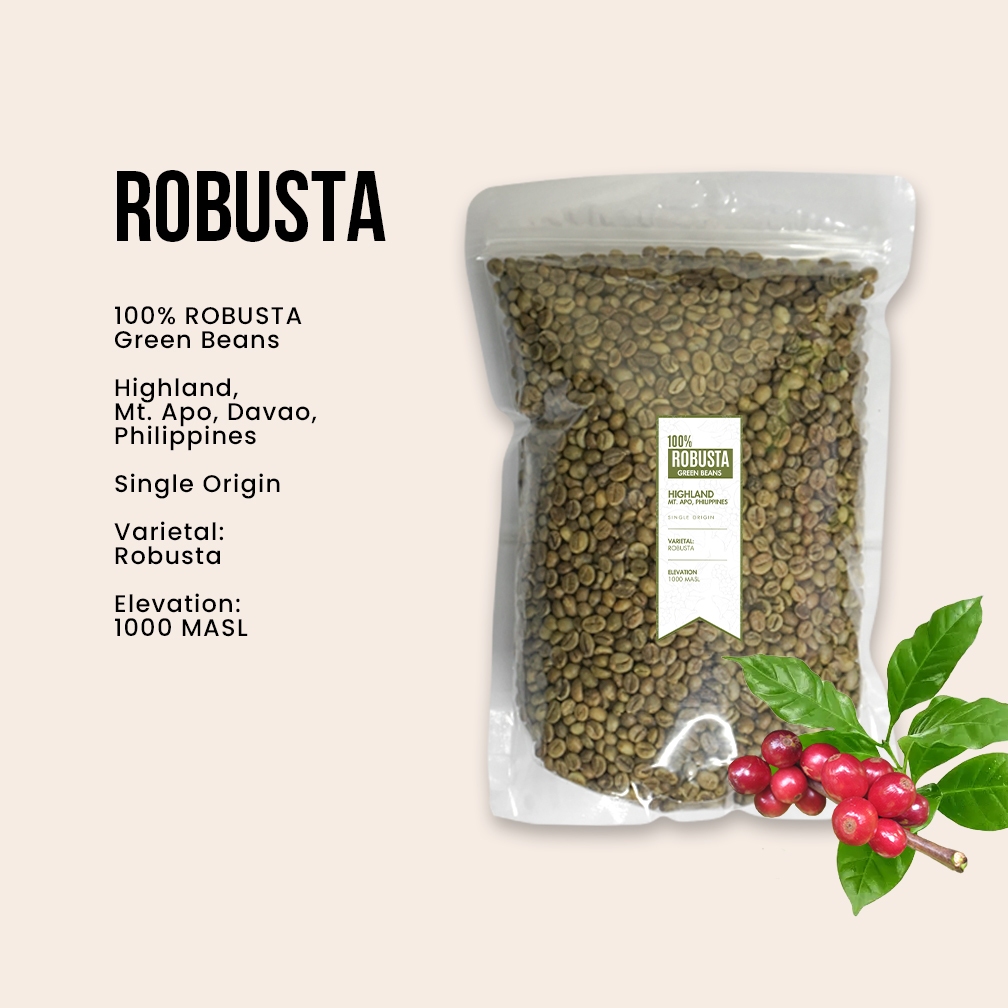 100% High land Robusta Green Beans (raw beans) 1KG | Paramount Coffee ...