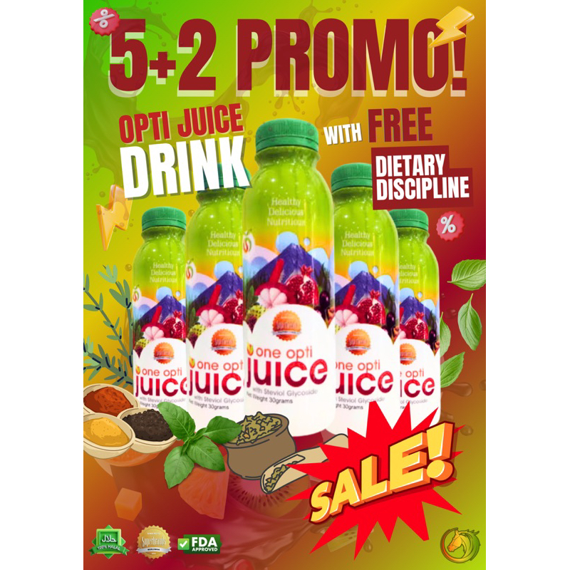 Original 5 + 2 One Opti Juice Herbal Drink | Shopee Philippines