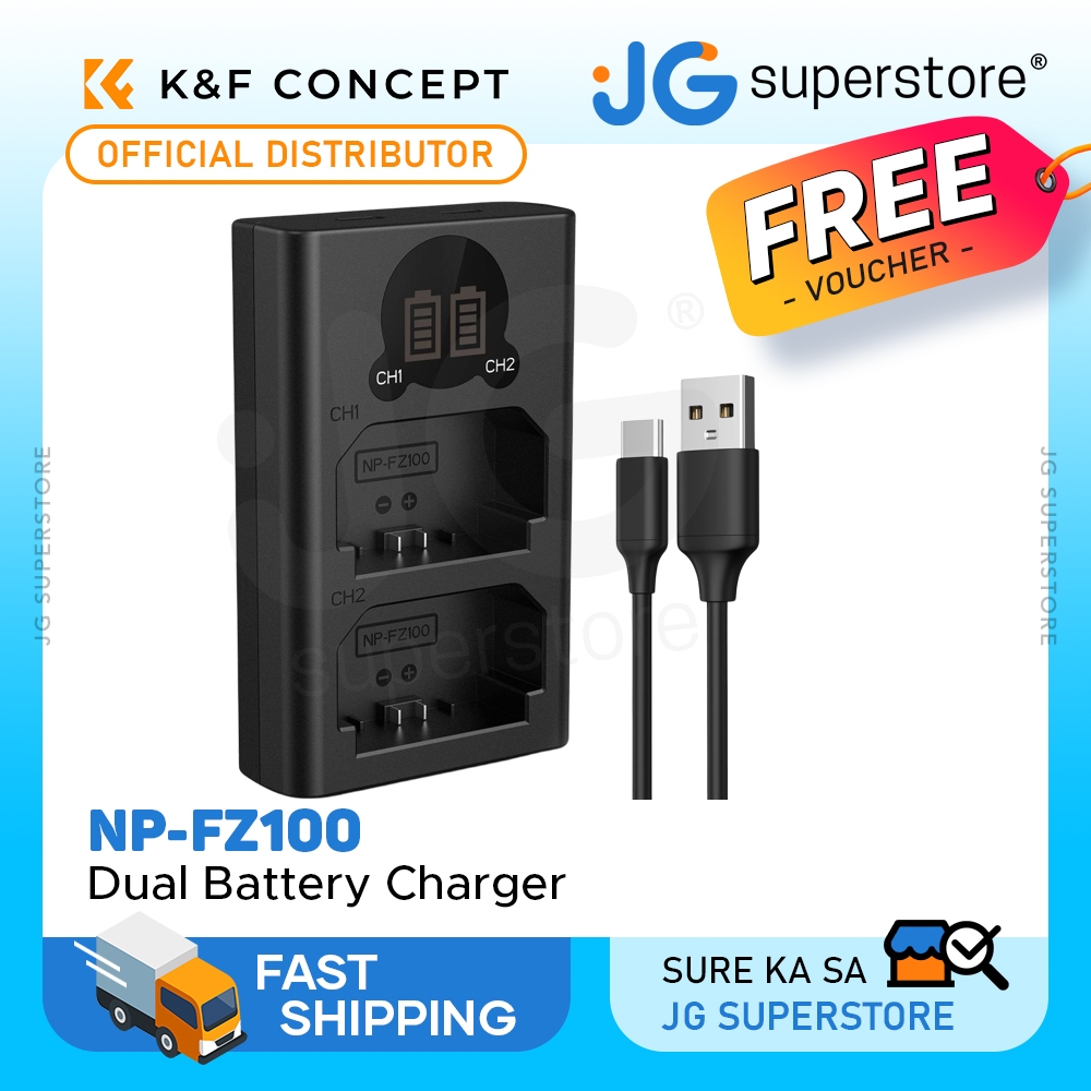 K&F CONCEPT NP-FZ100 Dual Slot LCD Screen Charger Micro USB - Foto 8