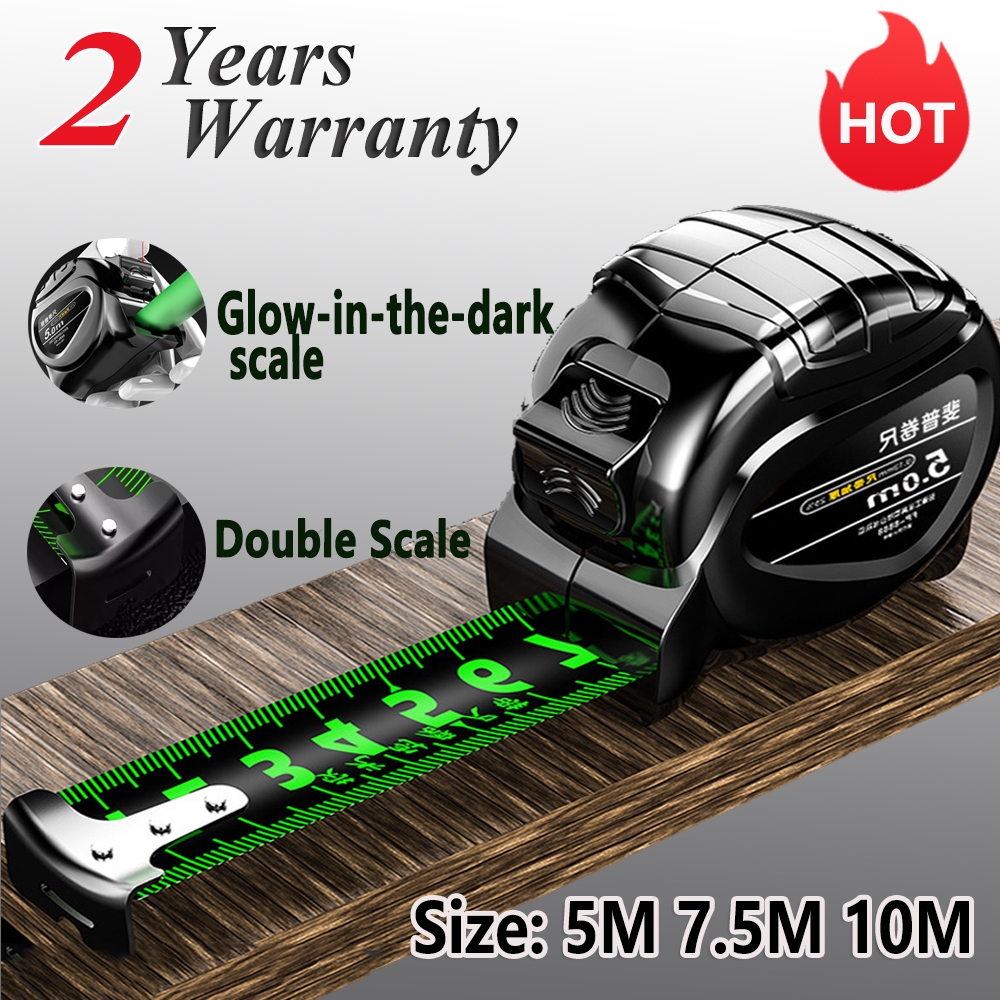 （Inch+CM）5m/7.5m/10m Steel Measuring Tape Fluorescerous Portable Meter ...