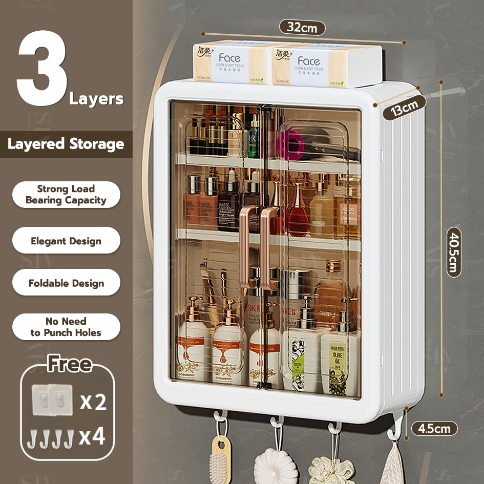 SIV Wall Mounted Bathroom Cabinet Hanging Plastic Storage Cabinet For ...