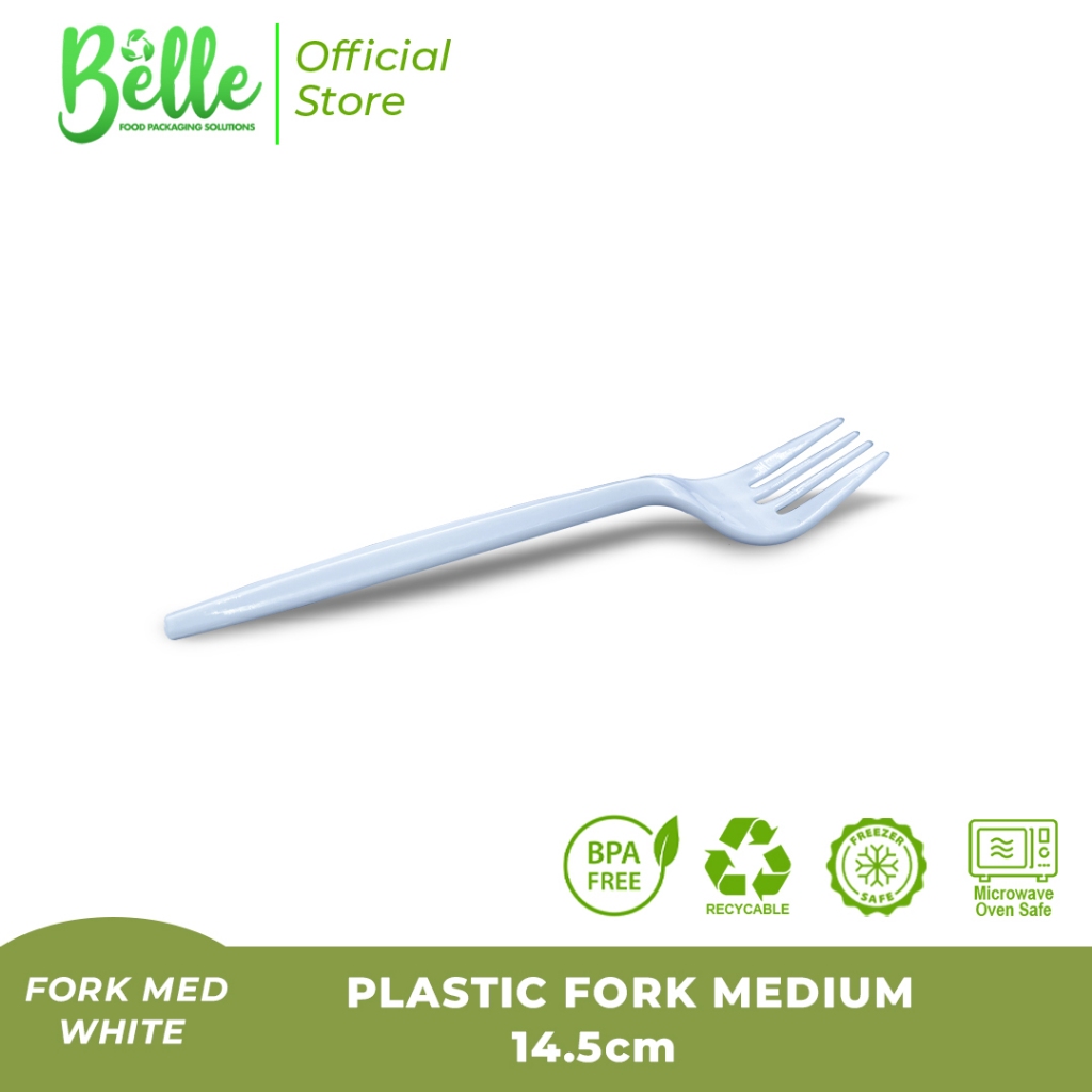 Belle Plastic Spoon and Fork White Available in 1Box Shopee Philippines