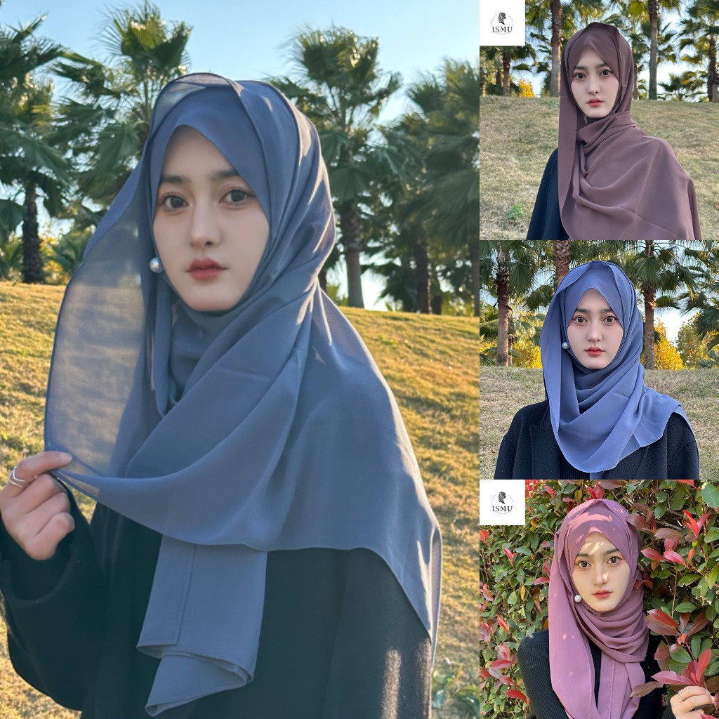 Muslim Chiffon Hijab Scarf Women Long Solid Color Head Wrap For Hijabs ...
