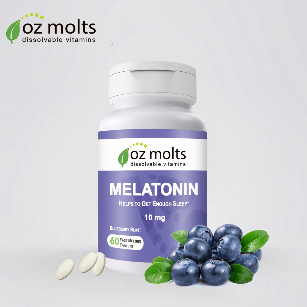 Ozmolts Melatonin for Sleep Aid Chewable Tablets Relieve Stress