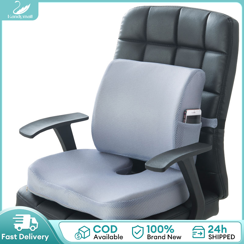 Memory foam seat uratex cushion Office Seat Mat Breathable Back Pillow Car Lumbar Pillow