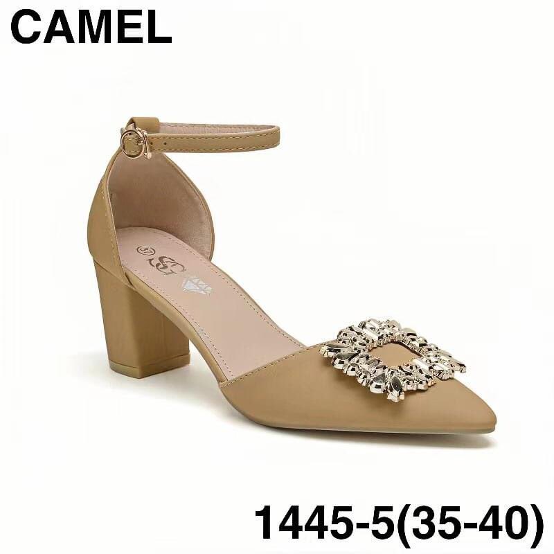 [SG] WOMEN POINTED CLOSED TOE BLOCK HEELS SANDALS CHUNKY HEELS FOR WOMEN  1445-5