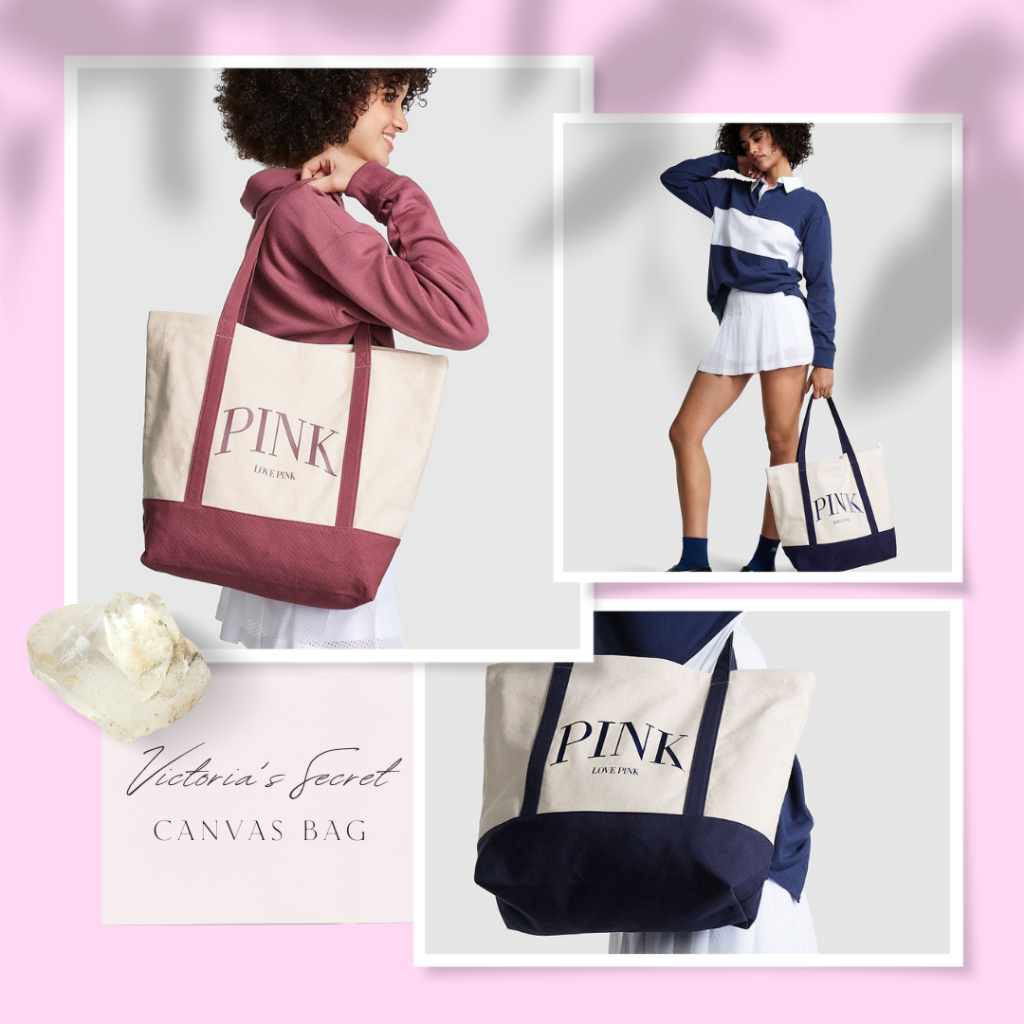 VICTORIA S SECRET PINK CANVAS TOTE BAG