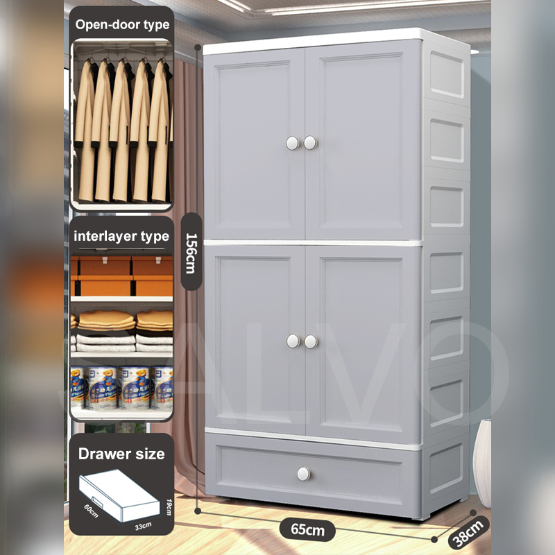 SALVO Durabox Cabinet Drawer clothes storage Cabinet With Wheels White ...