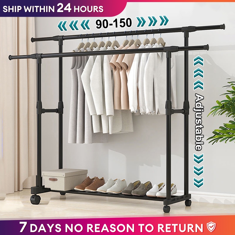 Retract Bedroom Clothes Rack Drying Rack Wardrobe Clothes Organizer ...