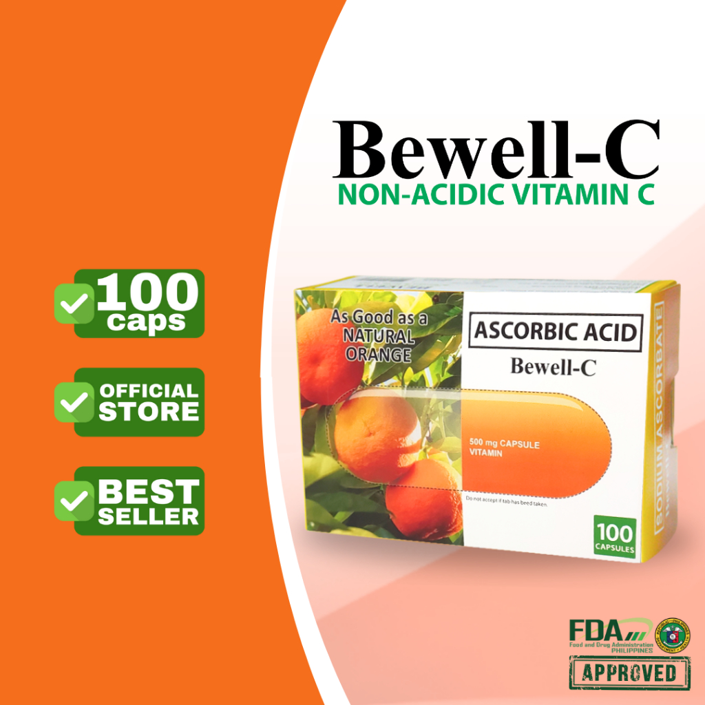 Bewell-C Non- Acidic Vitamin C 500mg 100 Capsules Per Box | Shopee ...