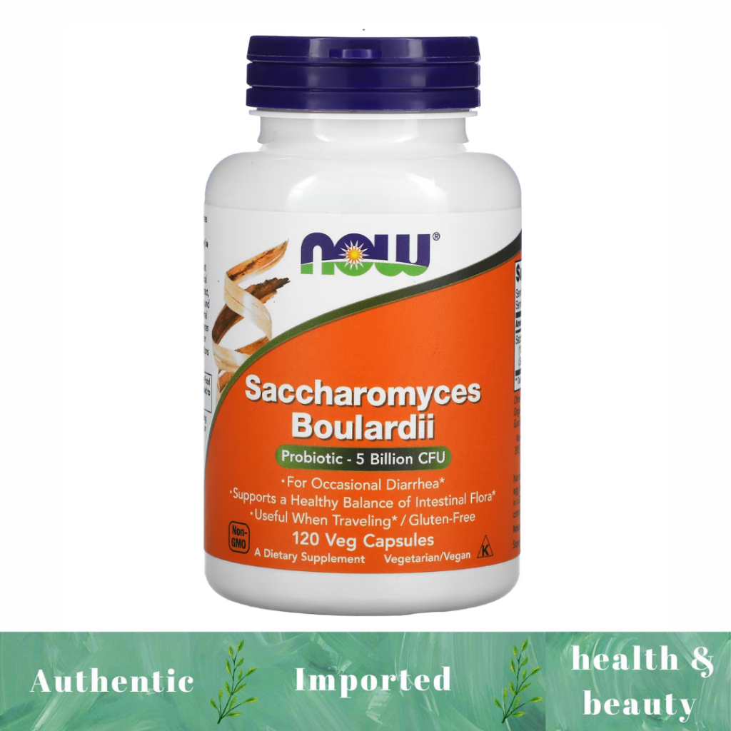 NOW Foods, Saccharomyces Boulardii, 5 Billion CFU, 120 Veg Capsules ...