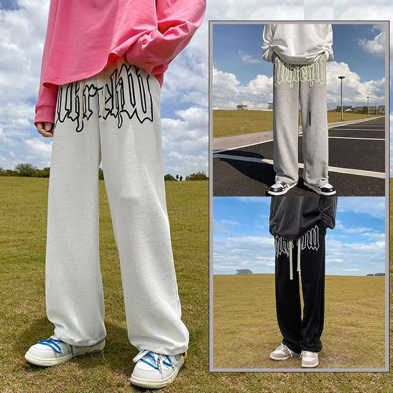 New Aesthetic Waffle pants Stright cut | Shopee Philippines