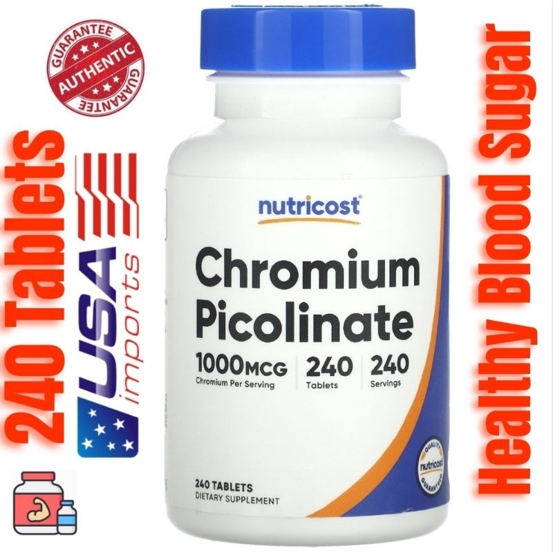 Nutricost Chromium Picolinate, 1,000 mcg, 240 Tablets EXP:2026 | Shopee ...