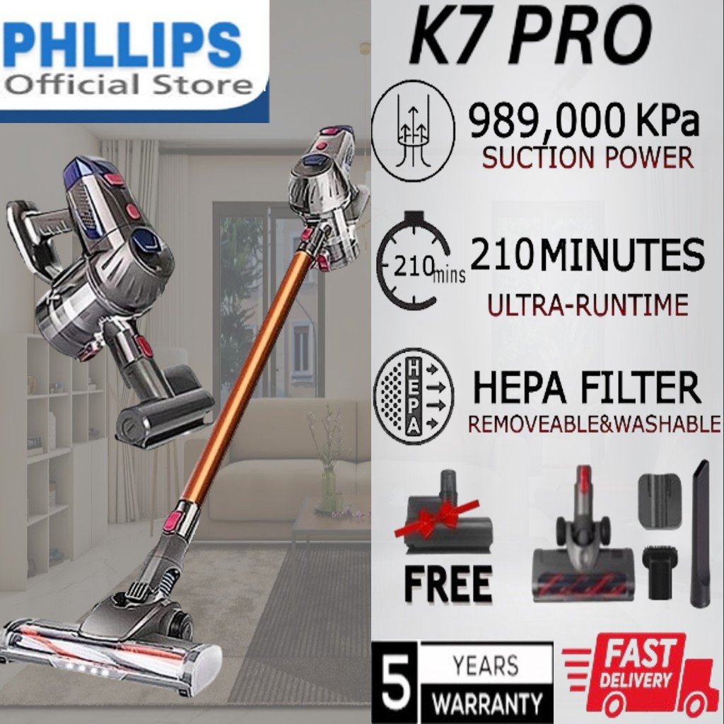 Wireless Vacuum Cleaner K7 Pro High Suction Power, rechargeable