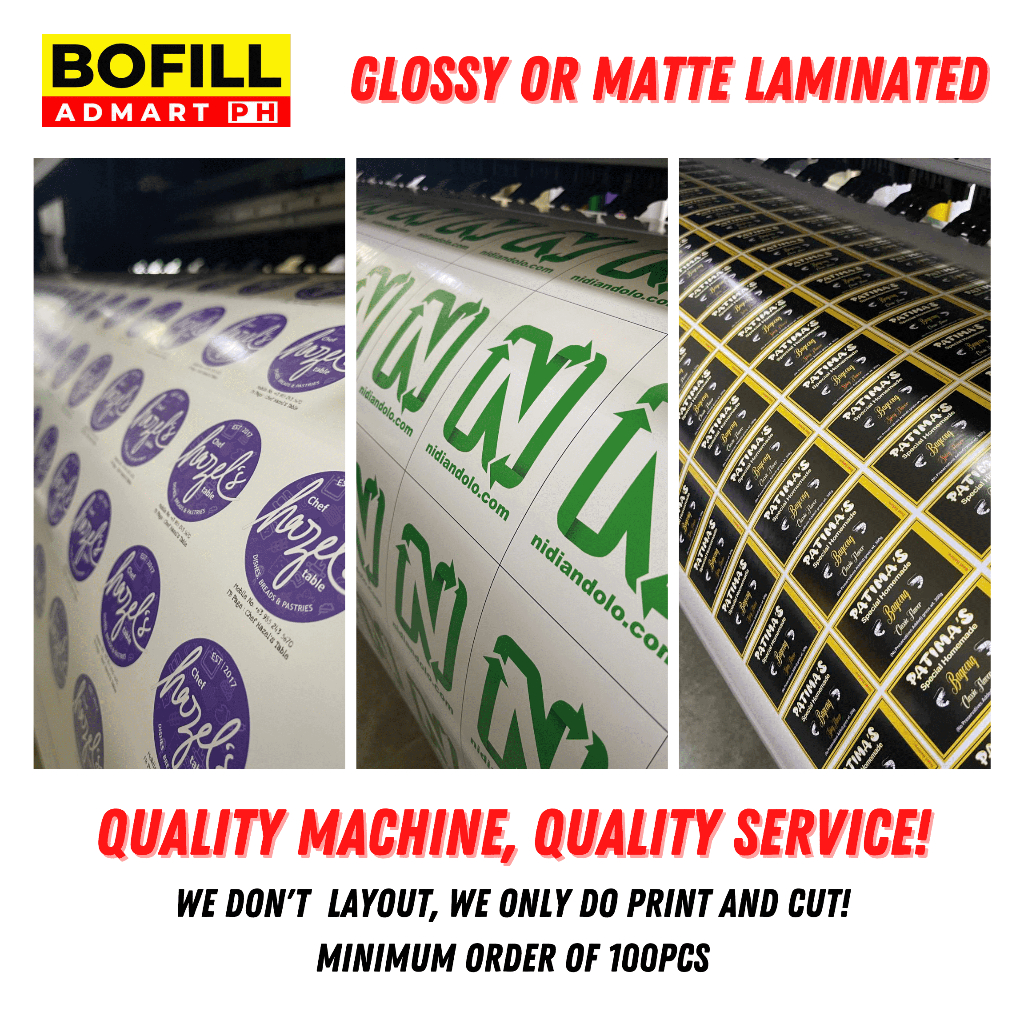 CUSTOMIZED STICKER LABEL/LOGO VINYL STICKER 2x2INCHES (MACHINE CUT ...