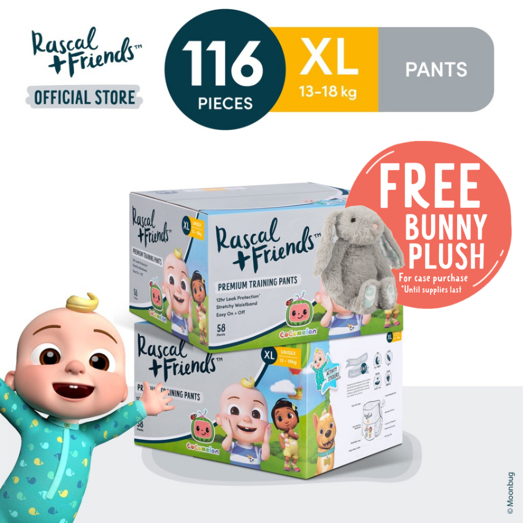 Rascal + Friends Cocomelon Diaper Pants Box of 2 - Xl, 116 Pads ...