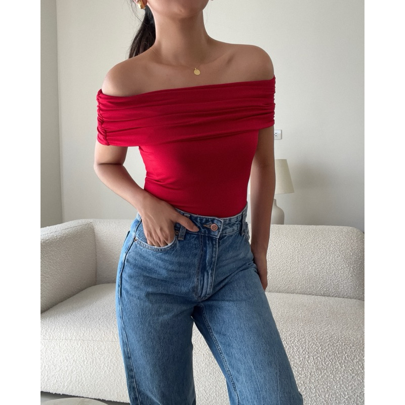 House of Lulu Claude 2 Way Offshoulder Top Shopee Philippines