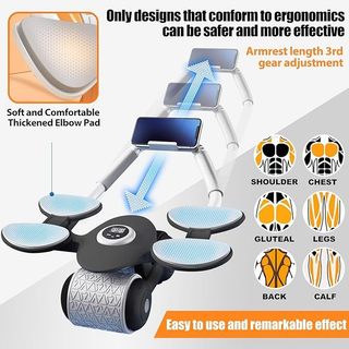 gym equipment abdominal wheel Four elbow support automatic rebound ...