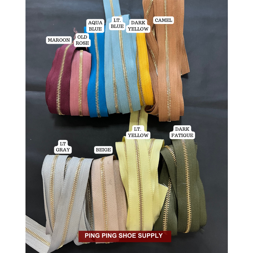 Zipper Teeth 5 Gold Metal Teeth Continuous Zipper for BAGS and CRAFTS