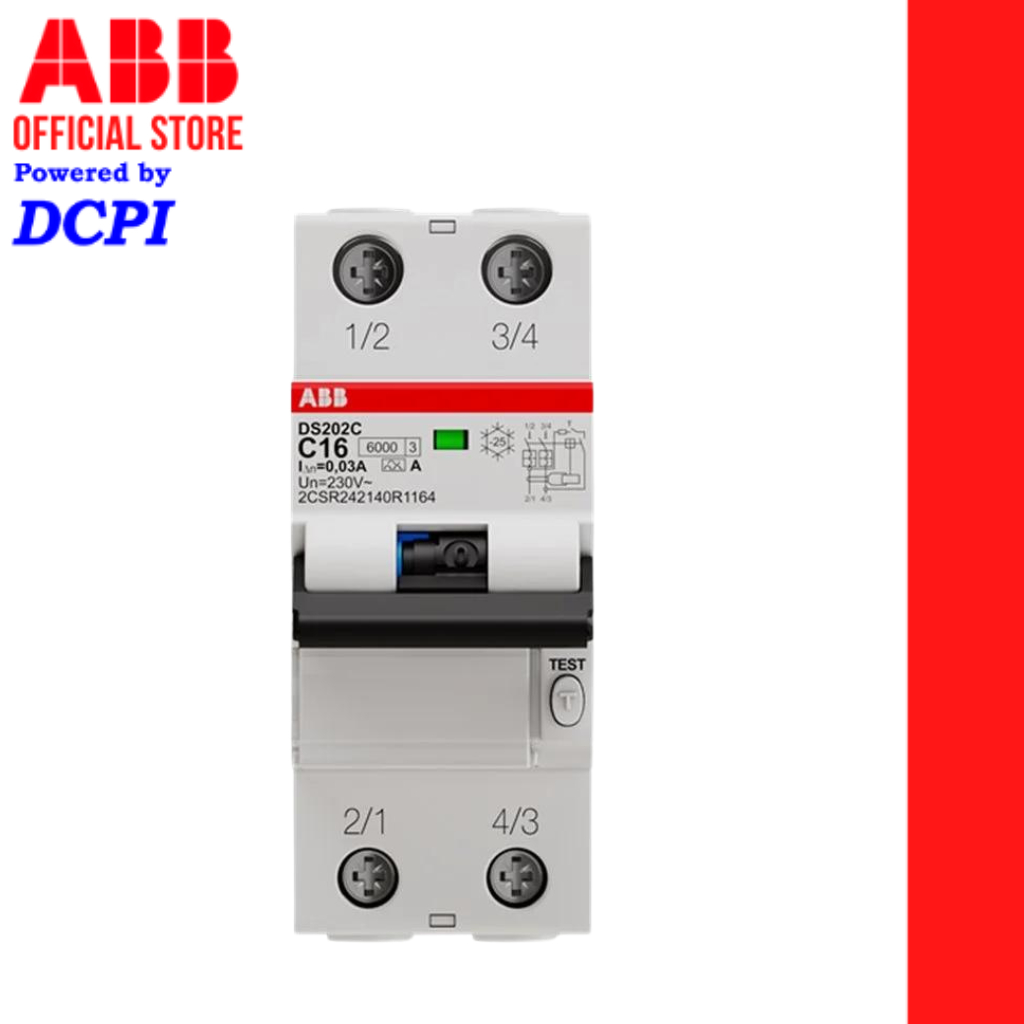 [DS202C C16 A30 - RCBO] ABB Residual Current Circuit Breaker with ...