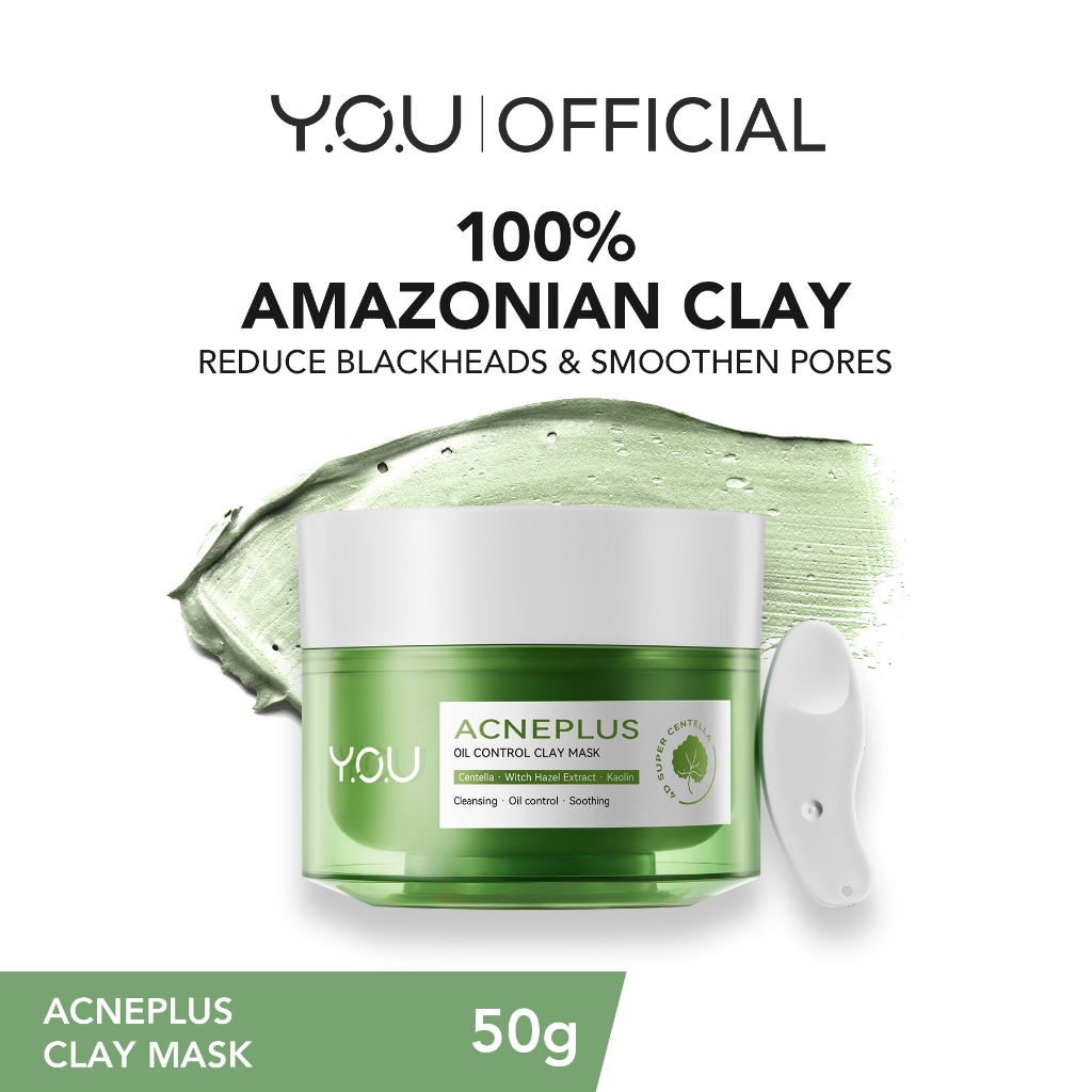 Y.O.U AcnePlus Oil Control Clay Mask 50g Acne Eraser Remove Blackheads Amazonian Clay