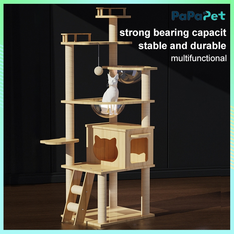 Cat Condo Wooden House Cat Tree Tower Cat Stand house Game Tower Cat ...