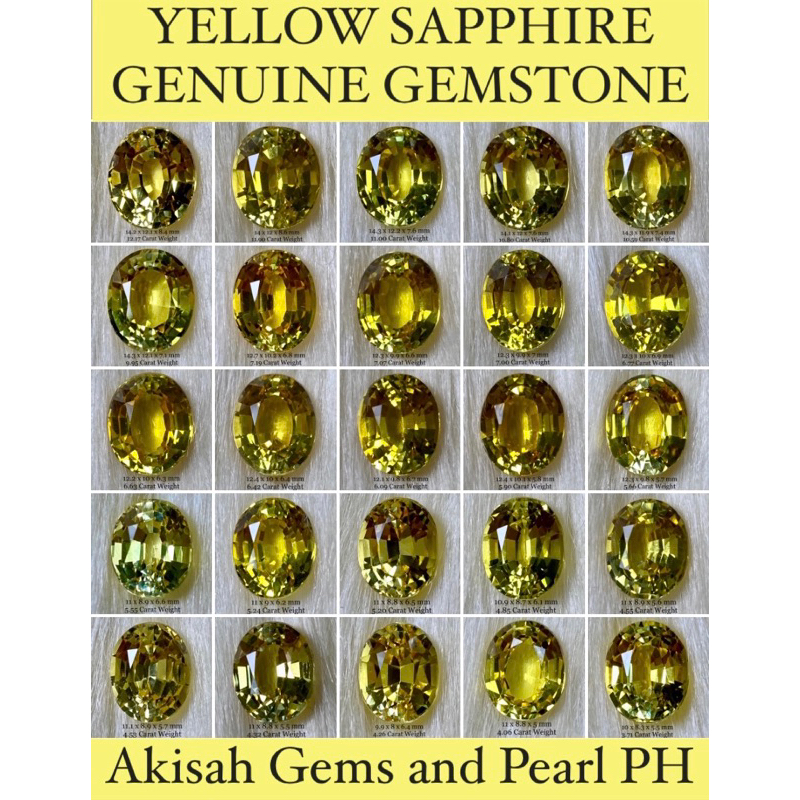 VIVID YELLOW SAPPHIRE GENUINE LOOSE STONE BIG  SIZES FOR