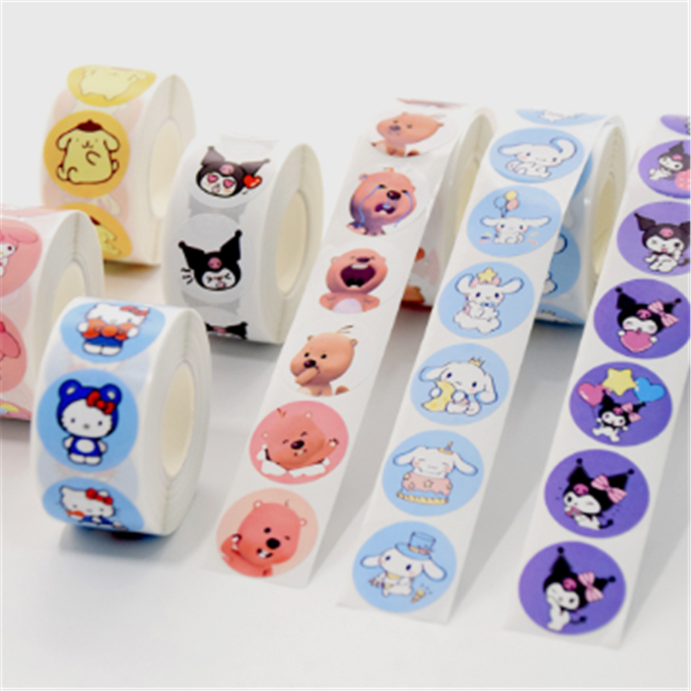500Pcs/Roll sanrio Shaped Seal Labels Package Label Sticker Various ...