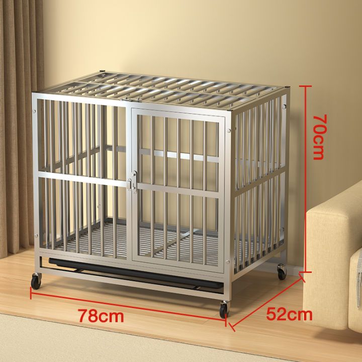 Dog Cage Stainless Steel Cage for Dog Heavy Duty Pet Collapsible Cage Foldable Pet Cage