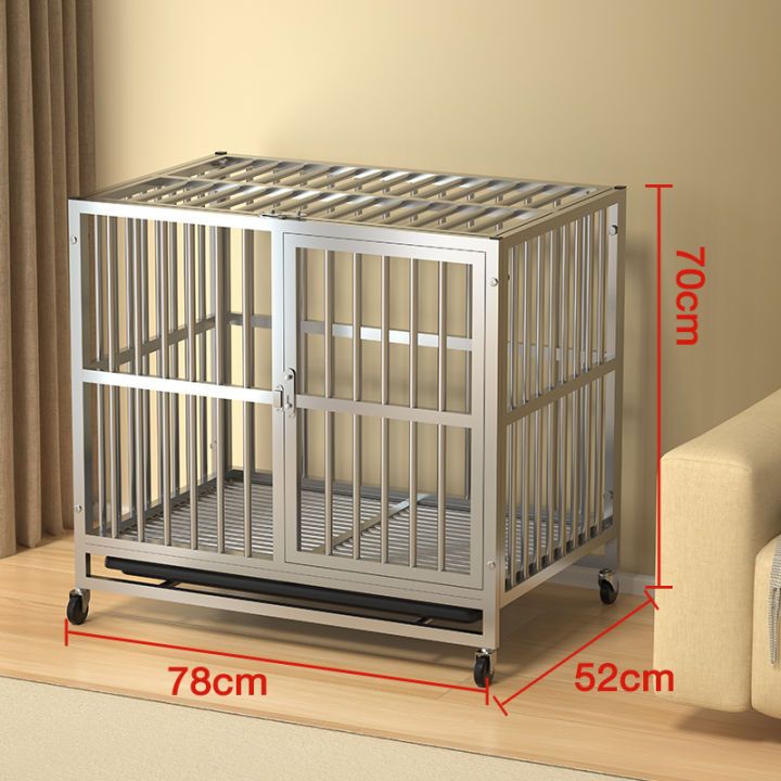 Dog Cage Stainless Steel Cage for Dog Heavy Duty Pet Collapsible Cage Foldable Pet Cage