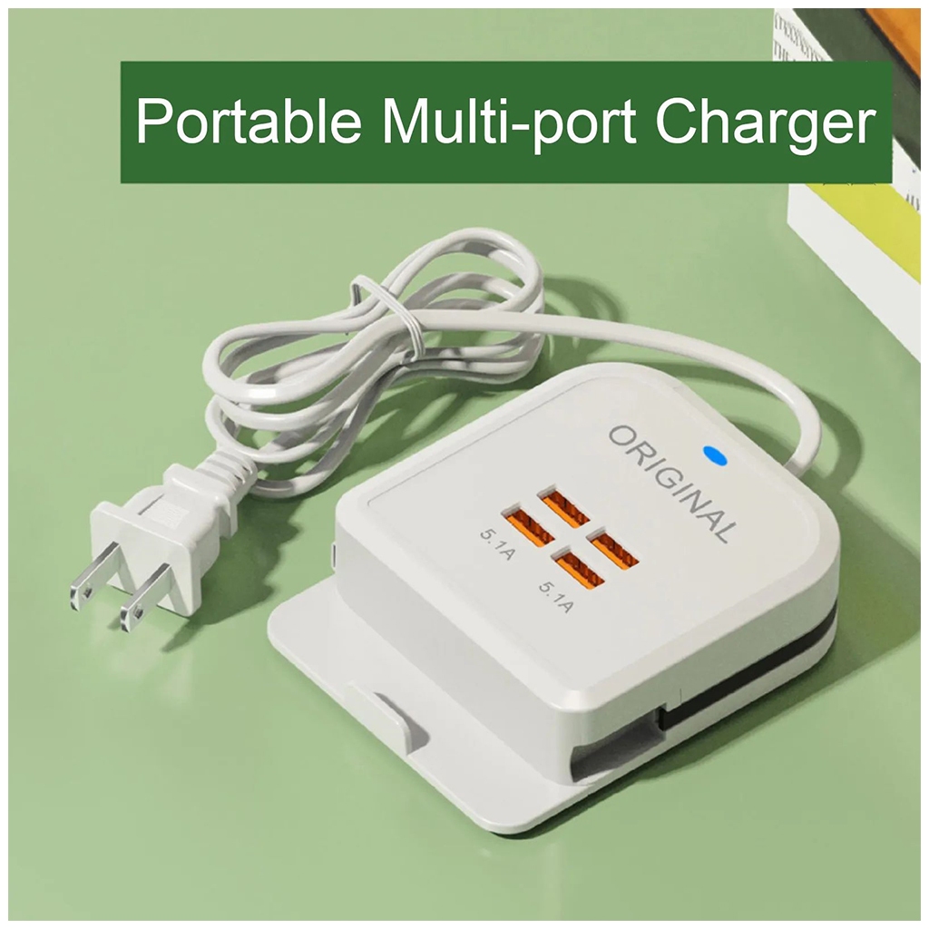 Power Socket Charger 4 USB Output 5.1A Fast Charge with Type-C Cord US ...