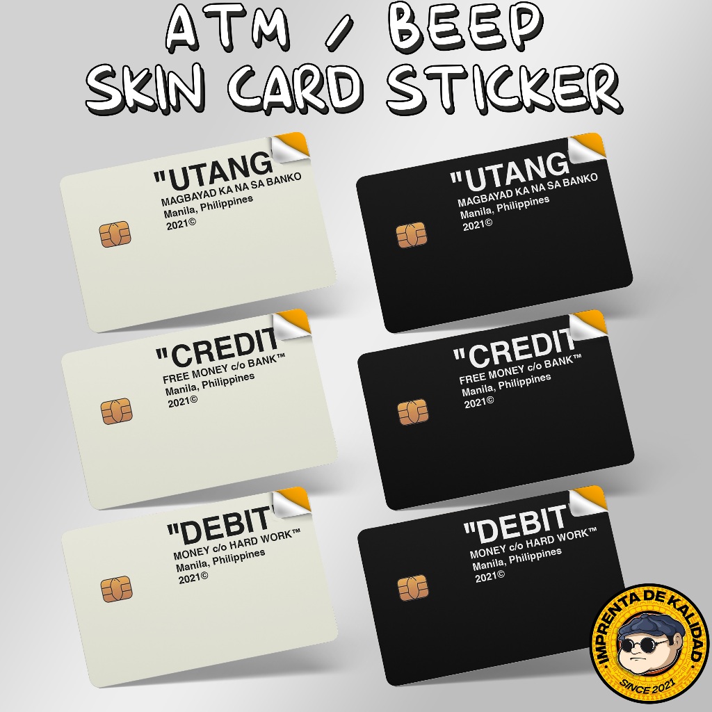 UTANG/DEBIT/CREDIT CARD Sticker Vinyl Debit/ATM/beep card sticker skin ...