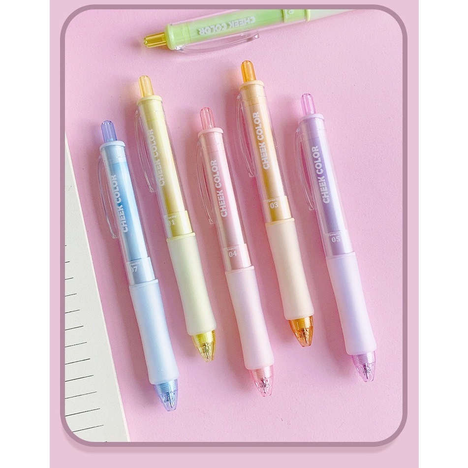 Girl Blush Series Cheek Color 0.5mm Fat Press Gel Pen Black Ink Pen For ...