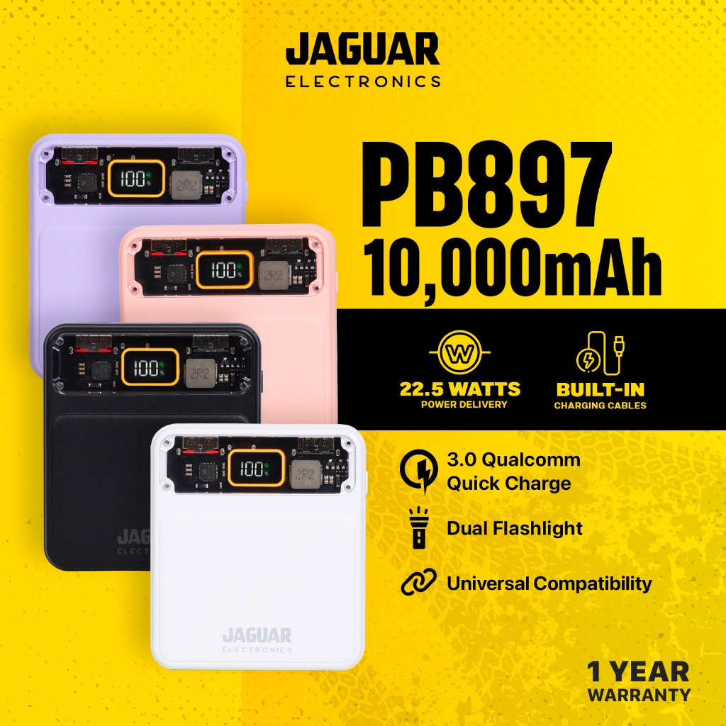 Jaguar Electronics PB897 10000mAh 22.5W PD/QC 3.0 Fast Charging Power ...