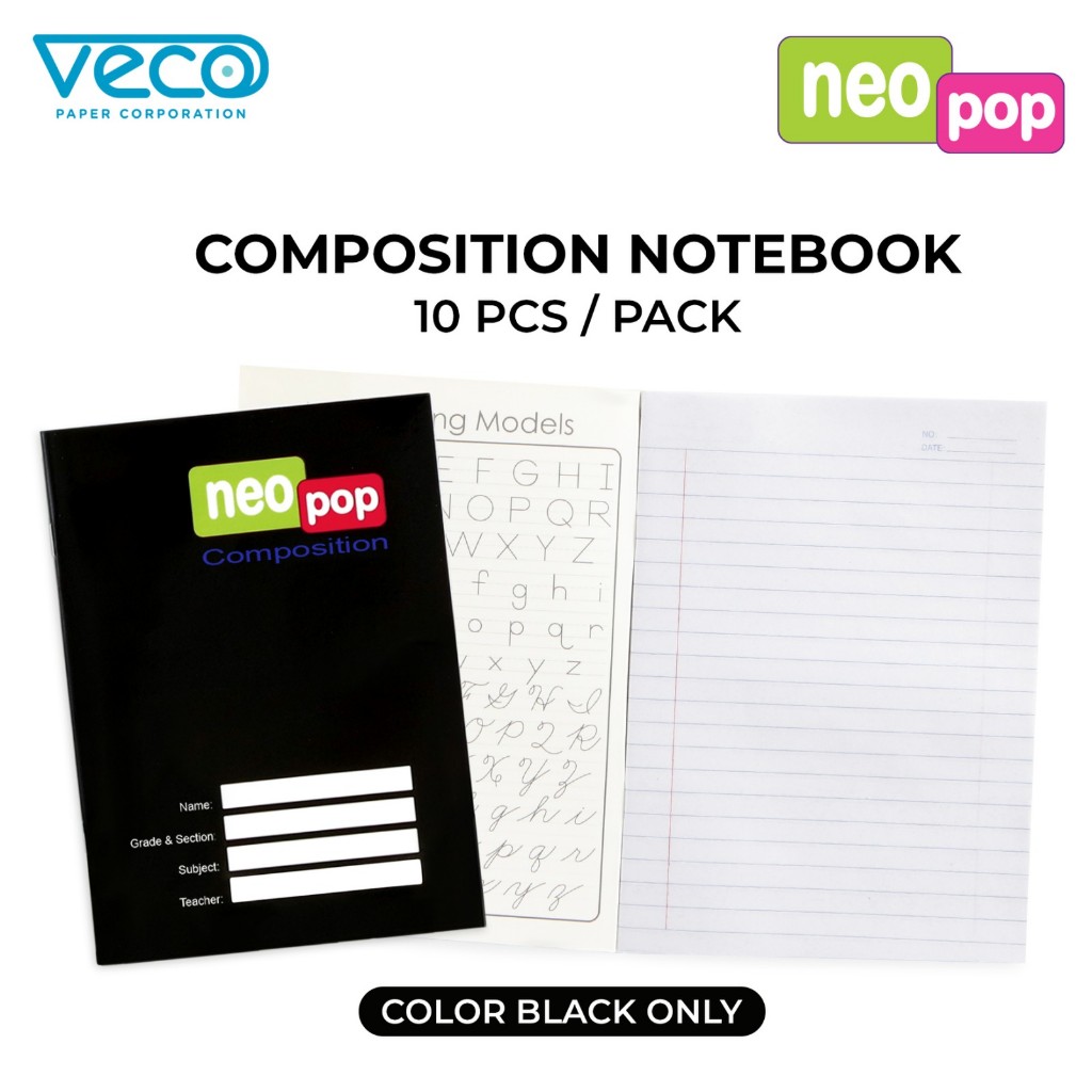 Veco NeoPop Notebook Color Coding with Plastic cover COMPOSITION 80lvs ...