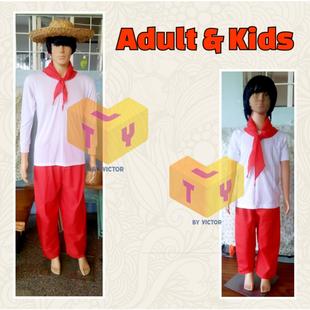 RED PANTS w/FREE Scarf KATIPUNERO / MAGSASAKA COSTUME KIDS - ADULT ...