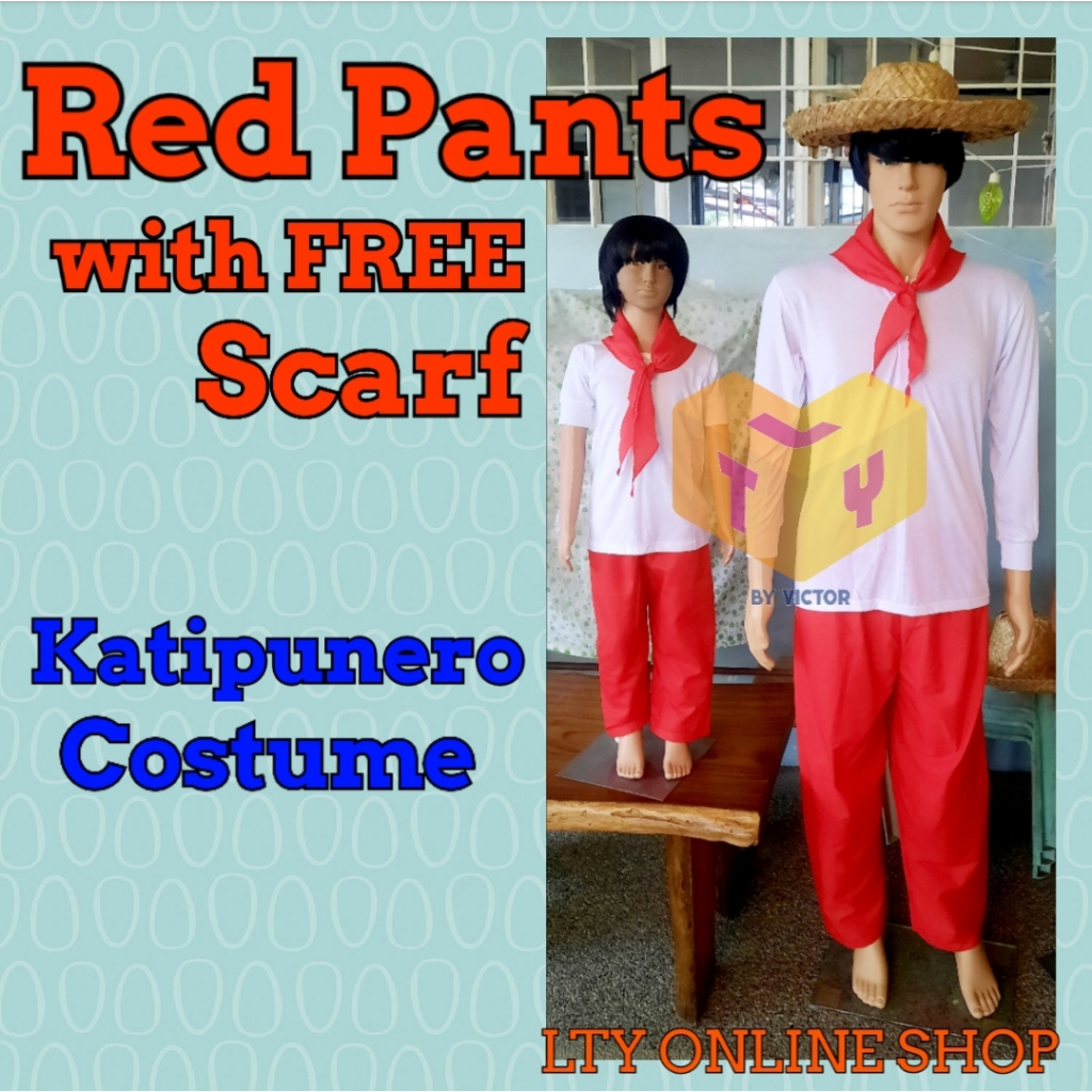 Red pants costume sales