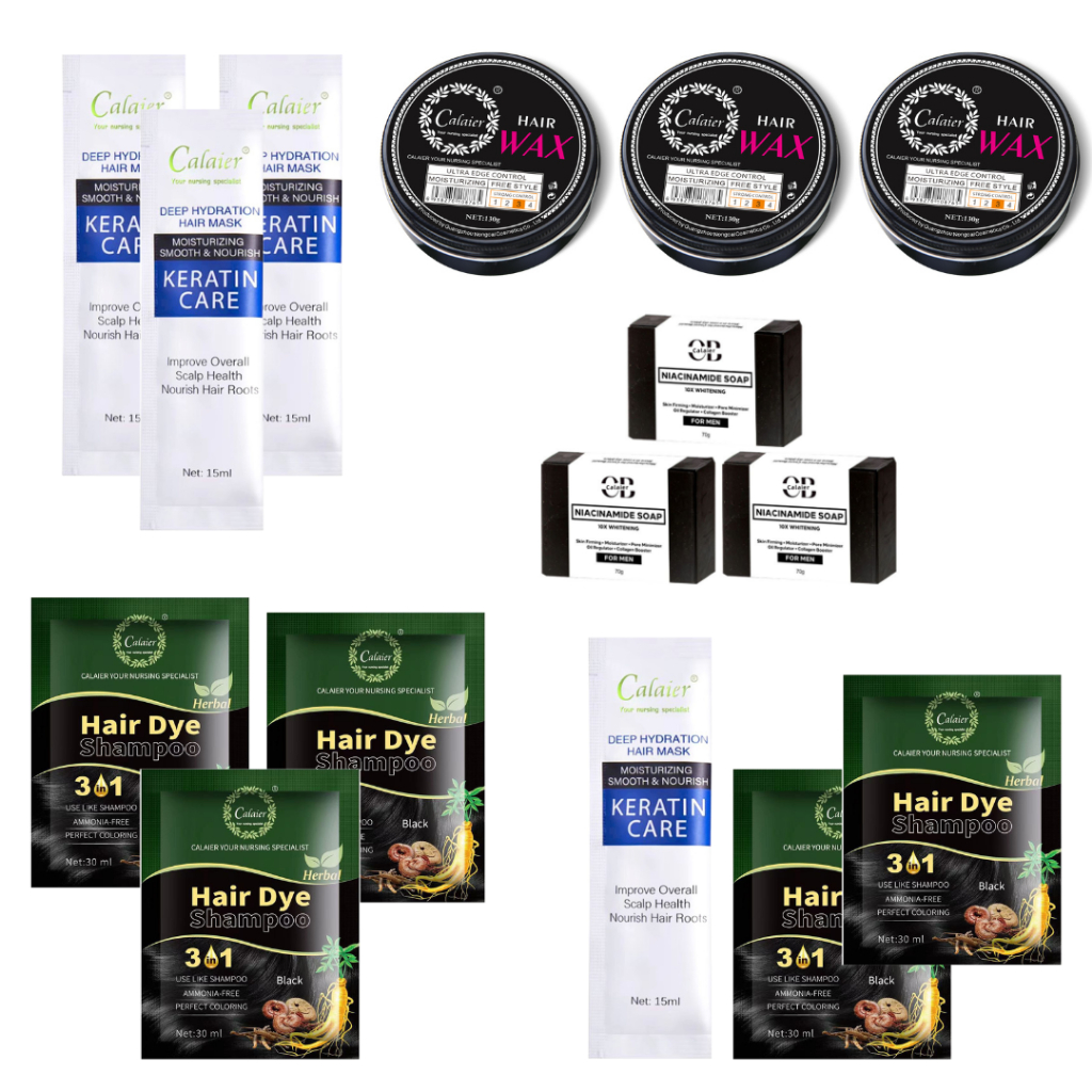 BUY 2 TAKE 1 10x whitening niacinamide soap, hair wax for men,hair dye