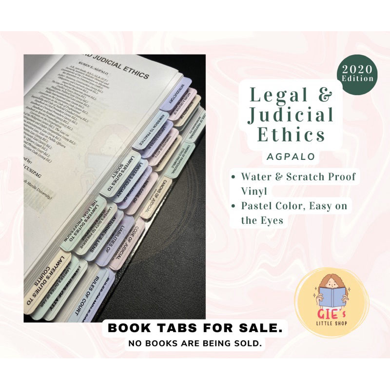Legal & Judicial Ethics by Agpalo 2020 Edition REX Books Book Tabs