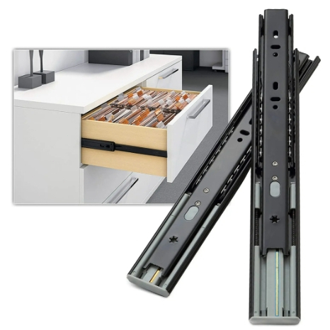 1 pair (2pcs) Drawer Steel Drawer Slide Guide Ball Bearing Desk Drawer ...