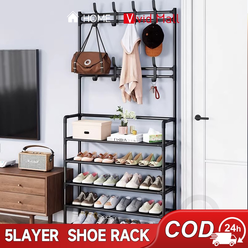 Vivid 4/5 Layer Multifunctional Shoe Rack Organizer Heavy Duty Coat ...
