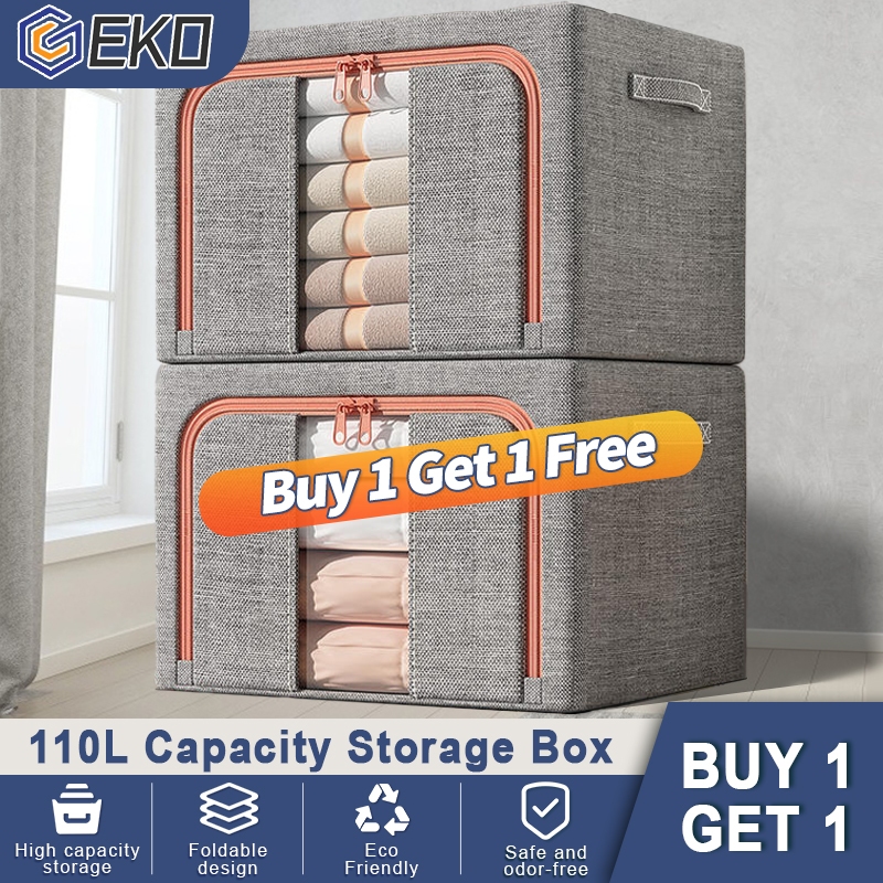 130L Folding Cotton And Linen Storage Box Folding Bagna Box Cotton And ...