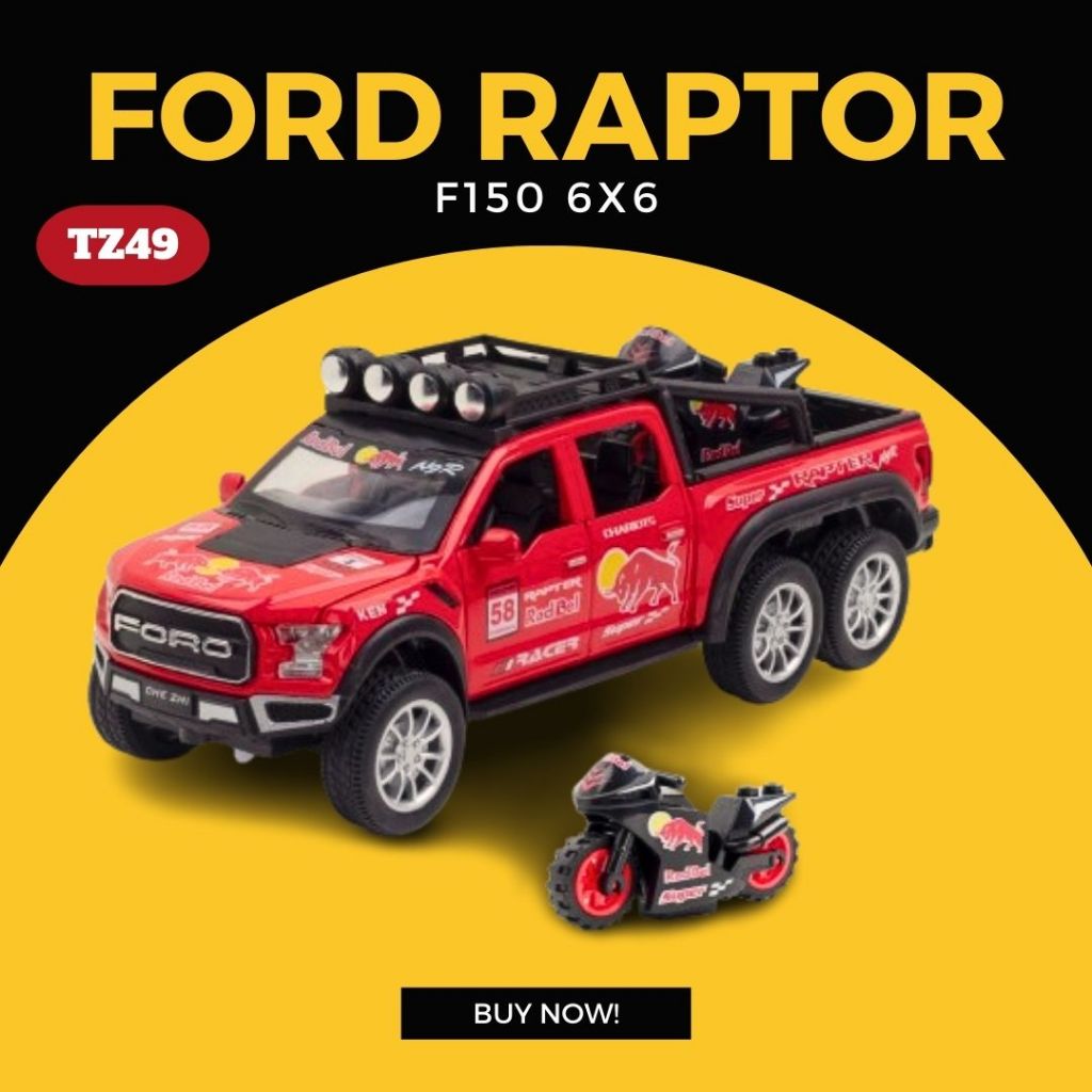 TZ49 FORD RAPTOR F150 6x6. Die-cast model car. 1:28 scale. Simulation ...
