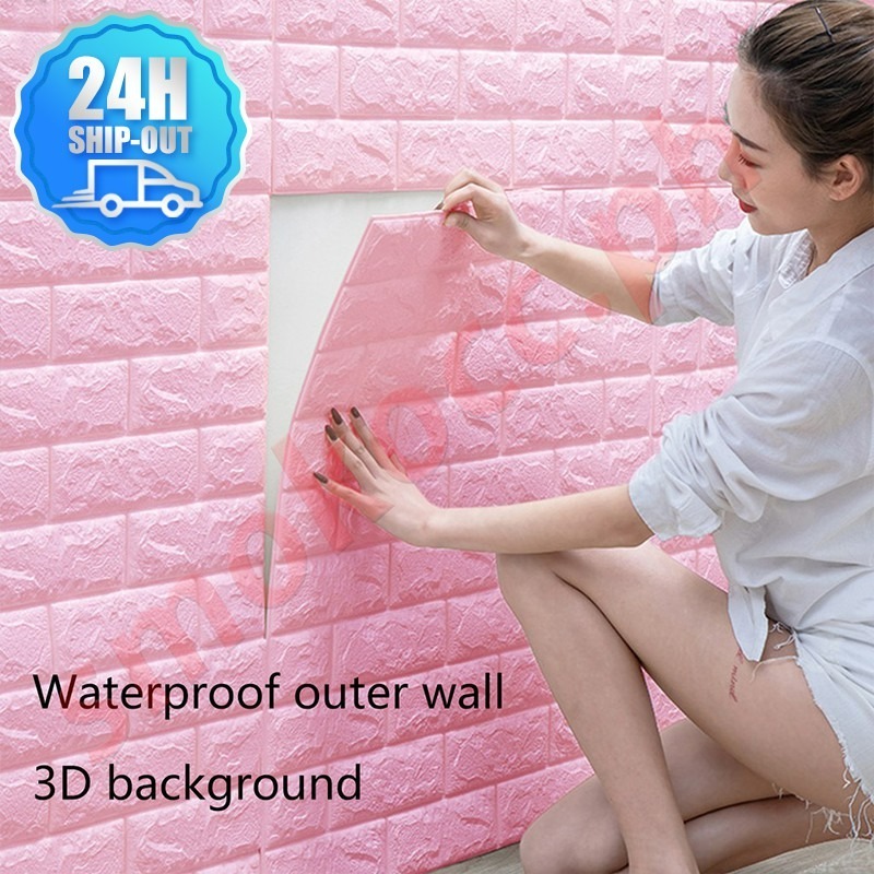 【rhfur.ph】BIG SALE 38x35cm 3D Wallpaper Brick 3D Wall Sticker Foam Self ...