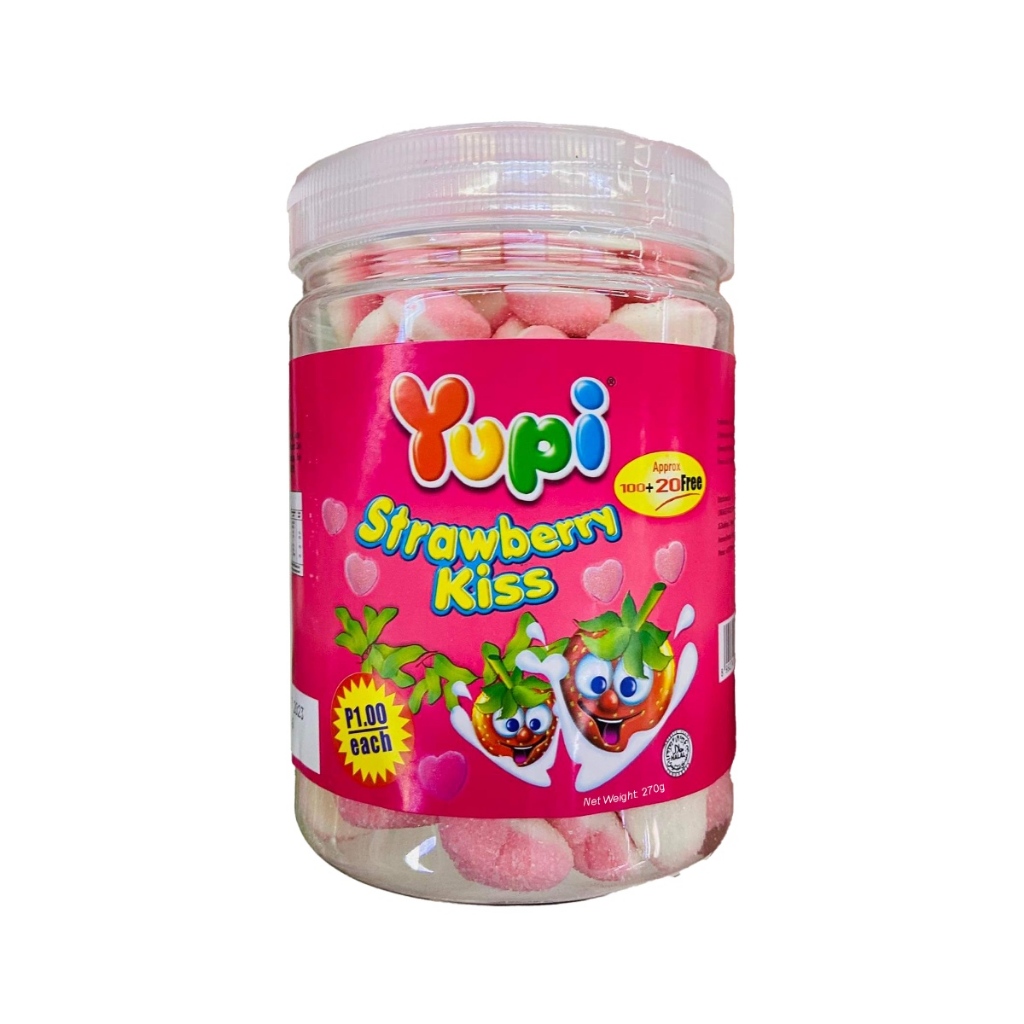 Yupi Strawberry Kiss Jar 270g | Shopee Philippines