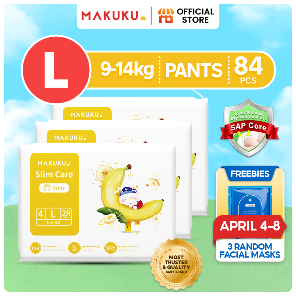 MAKUKU Anti Rash Slim Care Pull Up Pants Diaper Large - XXXL Quick Dry ...