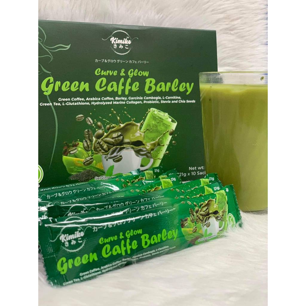 green coffee & l carnitine KIMIKO Green Caffe Barley L-Carnitine, Collagen, Probiotics - Energy,  Metabolism & Glow - 10 Sachets